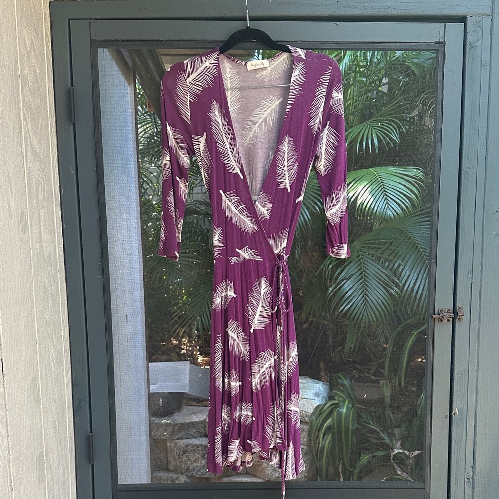Hourglass Lilly Purple and White Wrap Dress